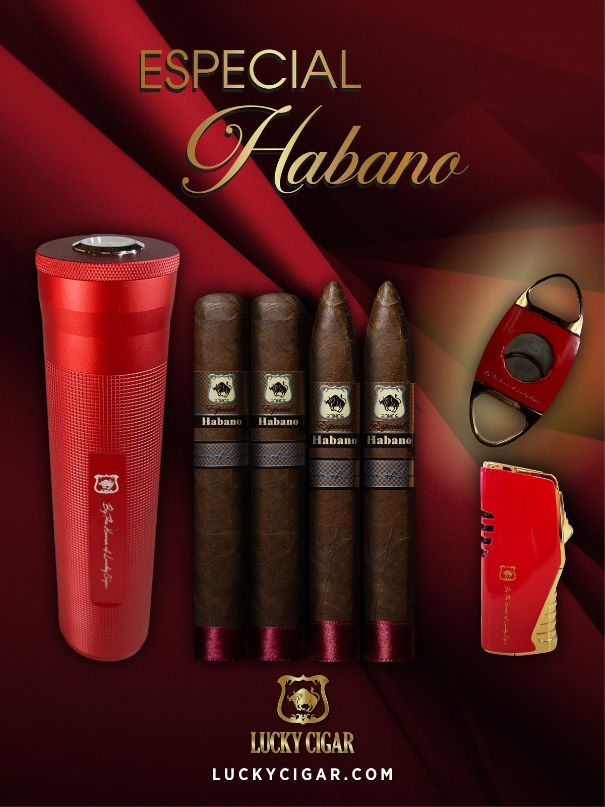 habano tobacco Especial by Lucky Cigar: Set of 4 Cigars Gran Habano No. 1 Connecticut