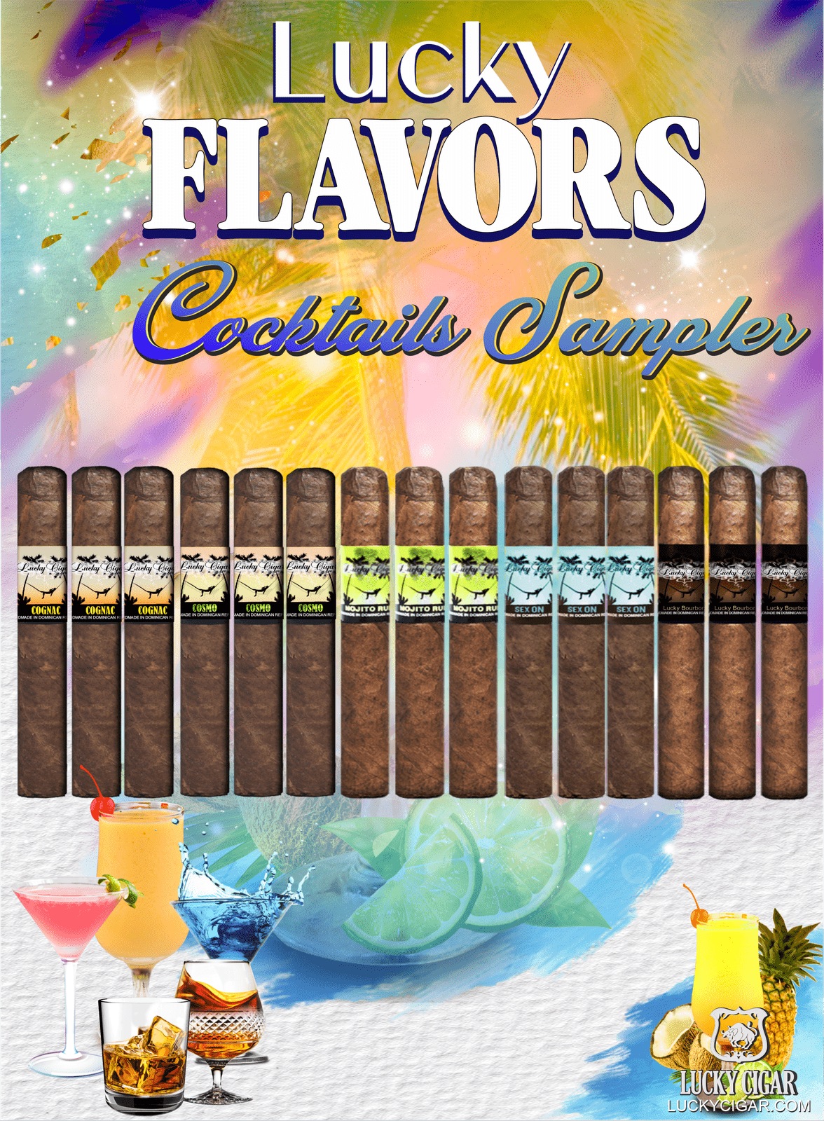 Flavored Cigars: Lucky Flavors 15 Piece Cocktails Sampler 