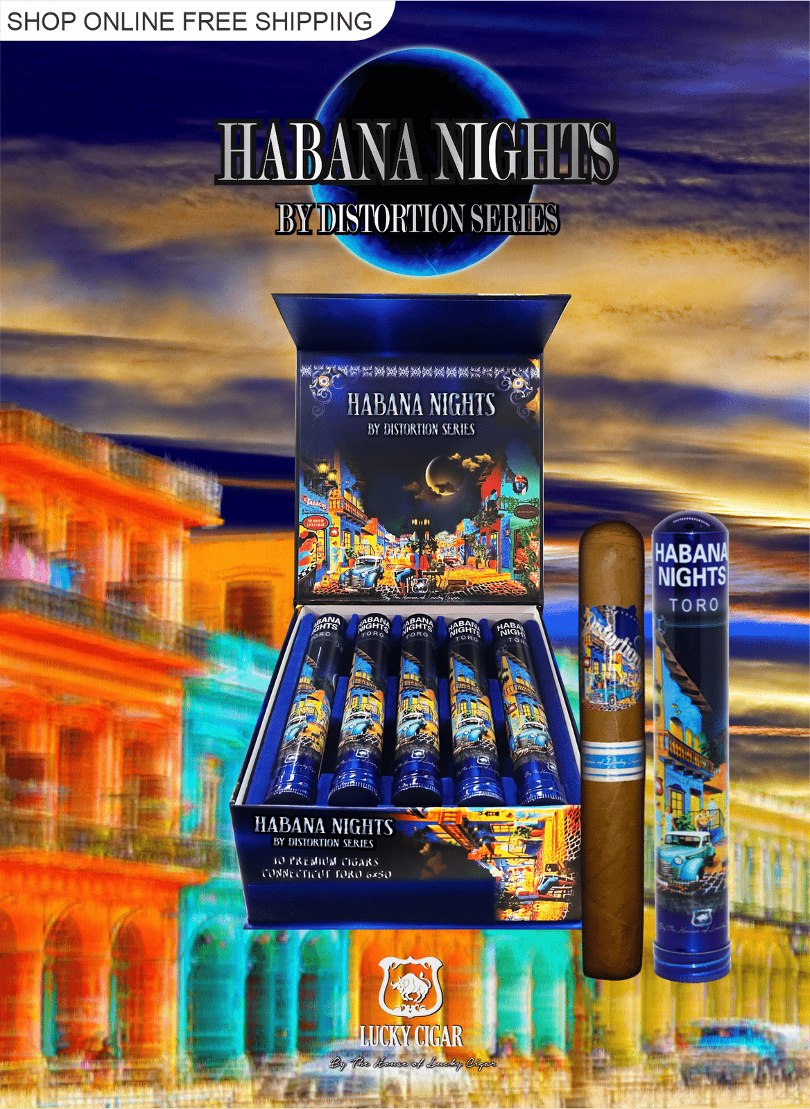 Habana Nights 6x50 Cigar From The Distortion Series: Box of 10 Cigars