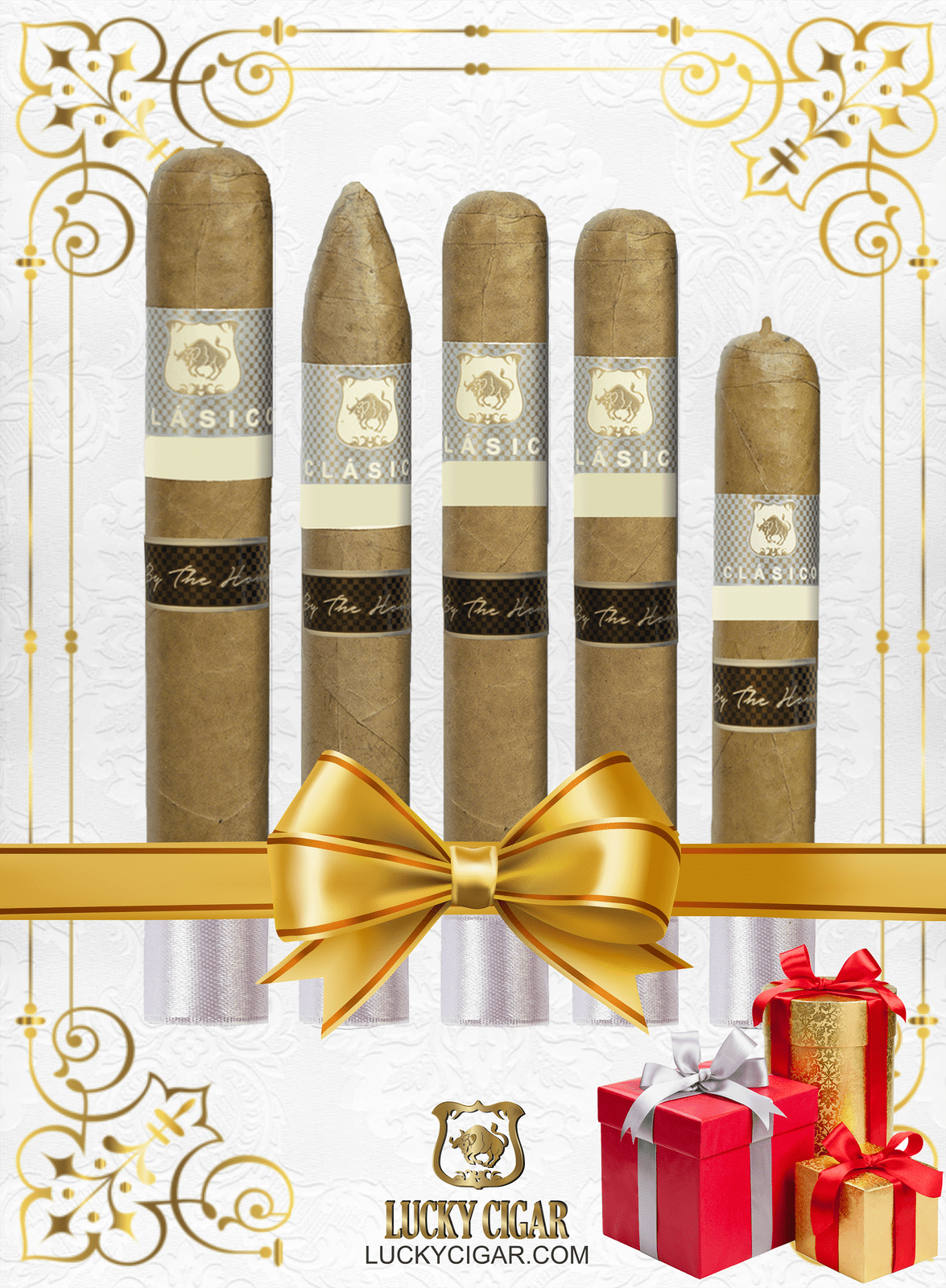 Classic Cigars - Classico by Lucky Cigar: Set of 5 Cigars, Robusto, Torpedo, Gordo, Super Gordo, Rotchilde
