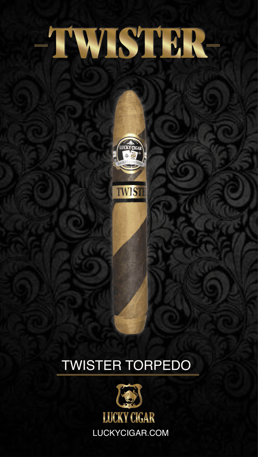 Barber Pole Cigars, Twister by Lucky Cigar: Torpedo 6x52 Single Cigar