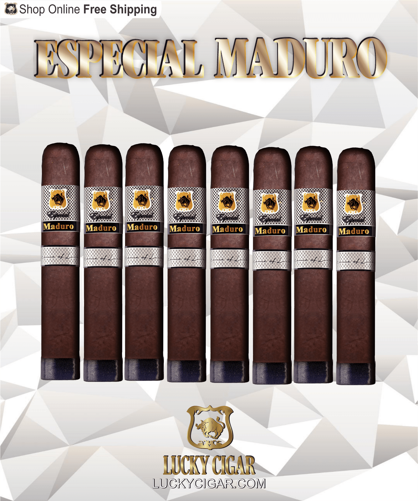  Maduro Cigars: Especial Maduro by Lucky Cigar: Set of 8 Toro Cigars