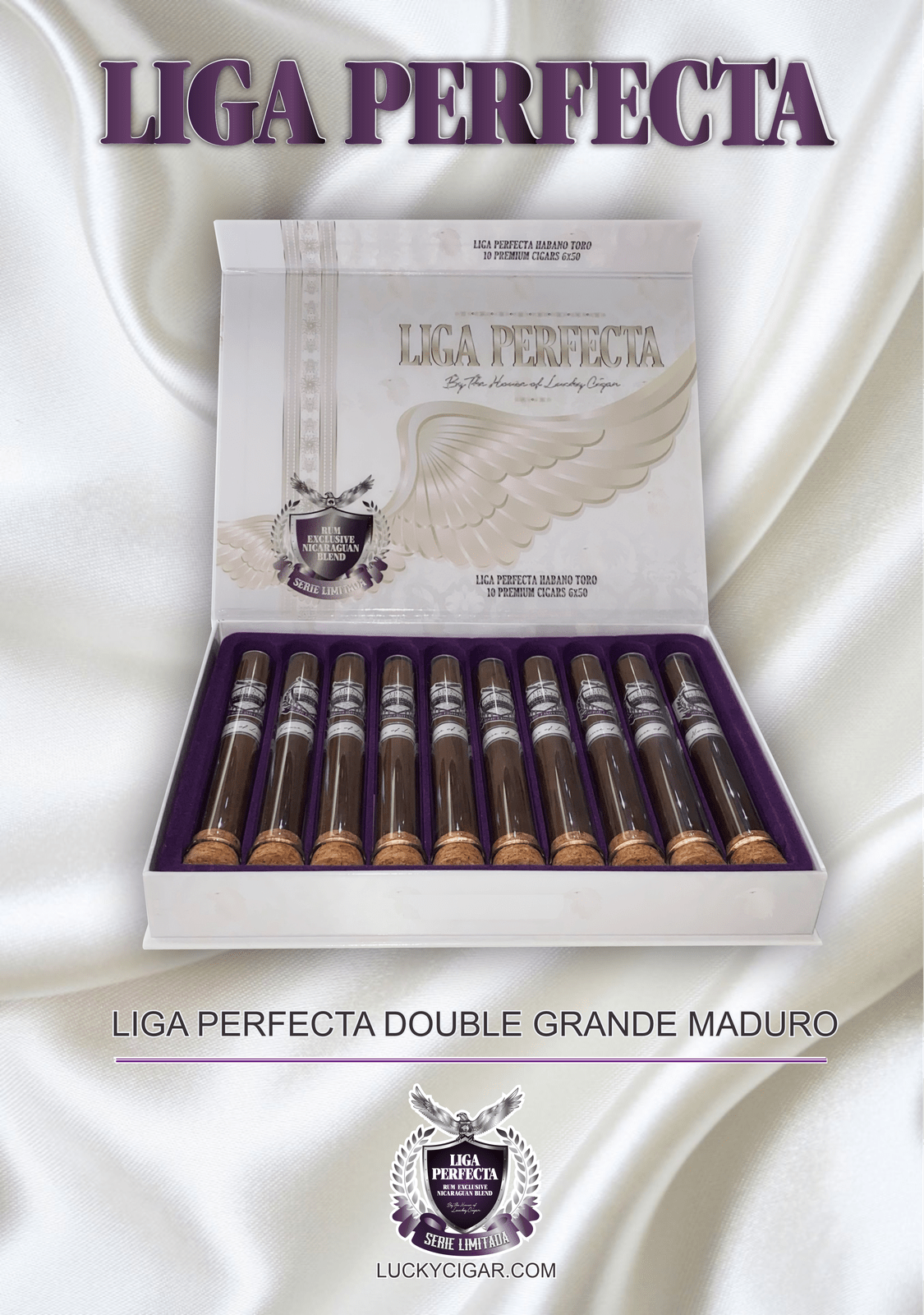 Infused Cigars: Liga Perfecta Double Grande Maduro 7.5x50 Box of 10