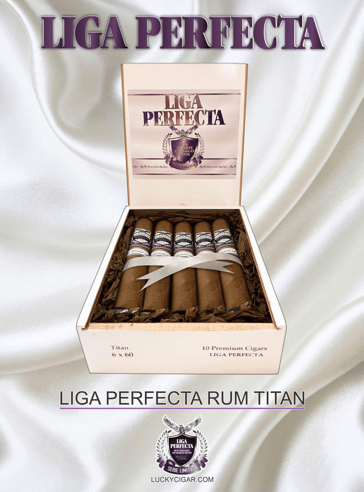 Infused Cigars: Liga Perfecta Rum Habano Titan 6x60 Box of 10