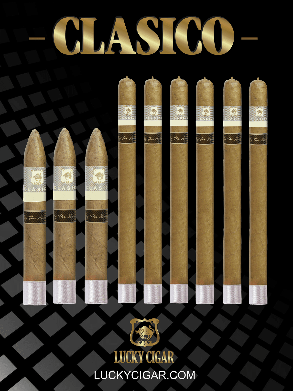 Classic Cigars - Classico by Lucky Cigar: Set of 9 Cigars, 6 Lancero, 3 Torpedo