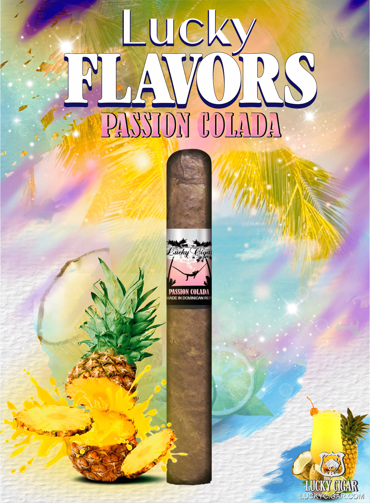 Flavored Cigars: Lucky Flavors Passion Colada 5x42 Cigar
