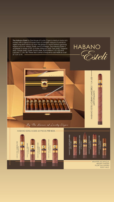 Habano Cigars: Habano Esteli by Lucky Cigar: Toro 6x50 Box of 20