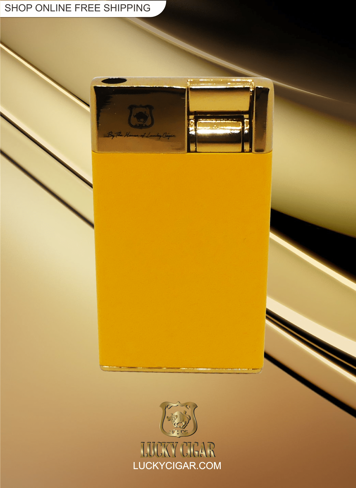 Cigar Lifestyle Accessories: Torch Lighter in Slim Style in yellow