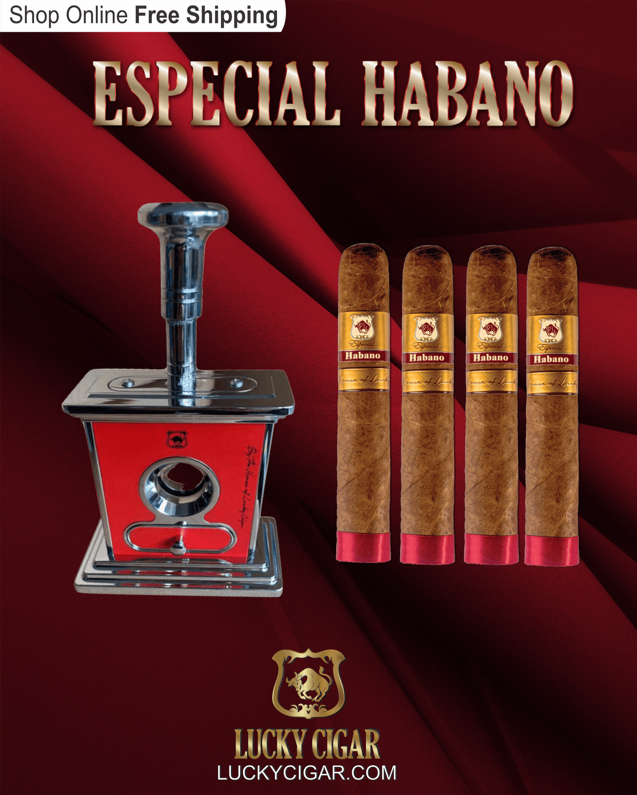 Habano Cigars: Especial Habano by Lucky Cigar: Set of 4 Cigars 4 Toro with Cutter