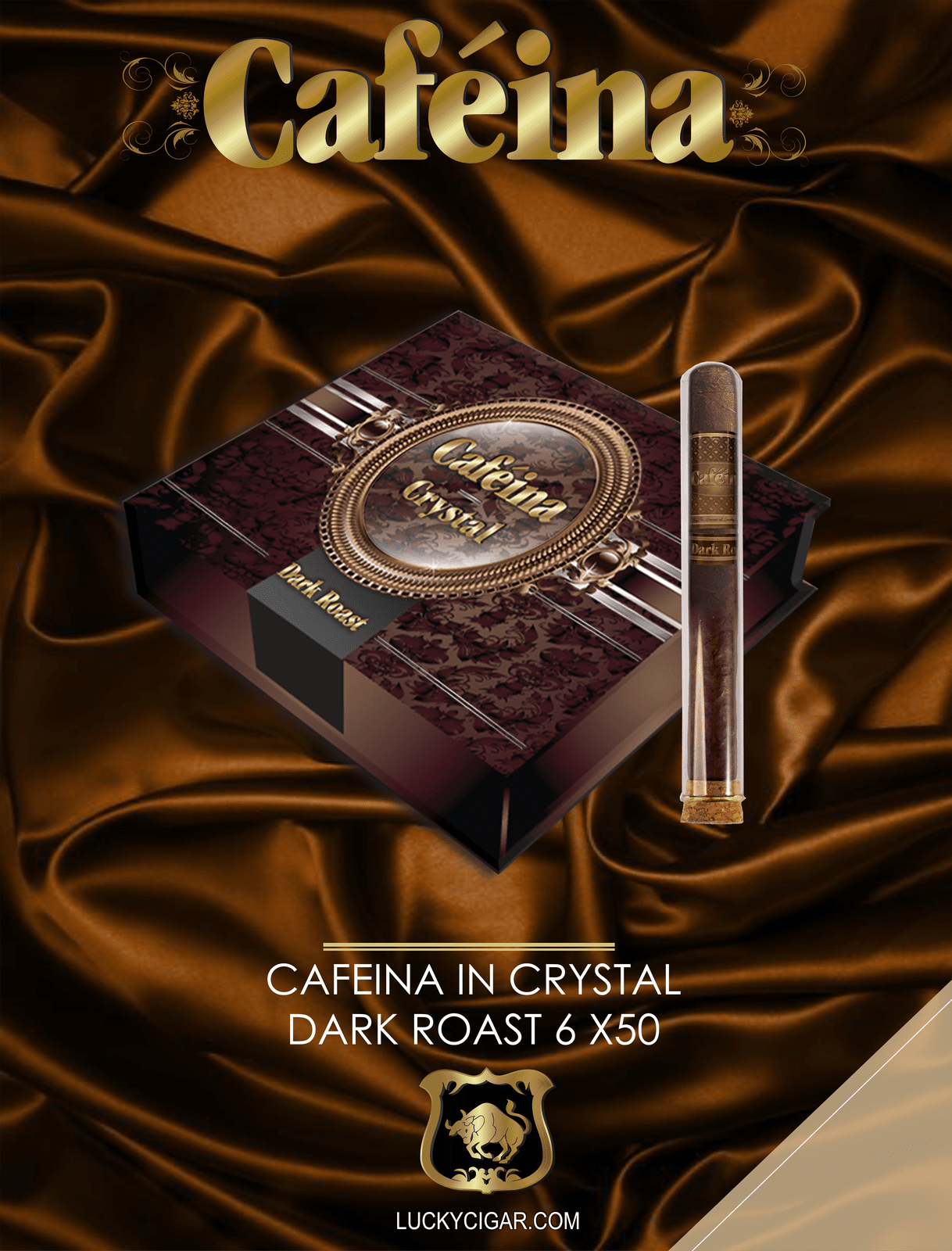 Infused Cigars: Cafeina Dark Roast In Crystal 6x50 Box of 10 Cigars