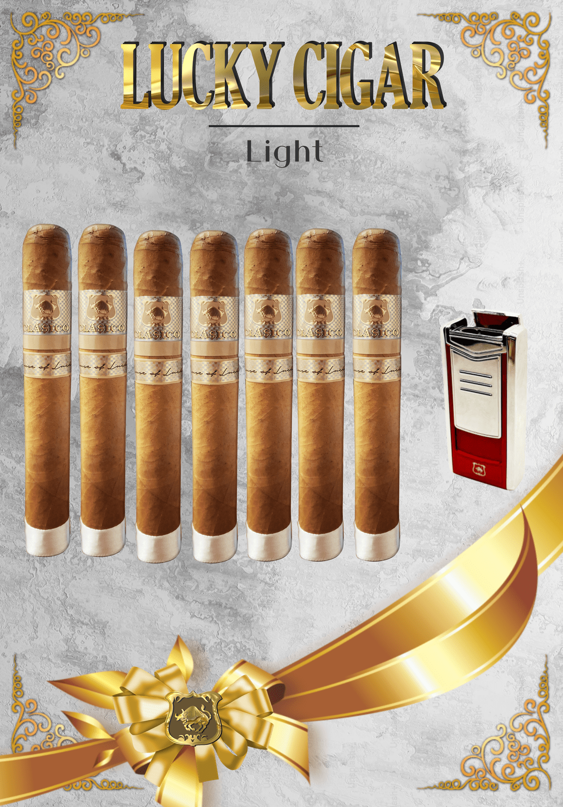 Classic Cigars - Classico by Lucky Cigar: Set of 7 Cigars, 7 Lonsdale with Red Torch