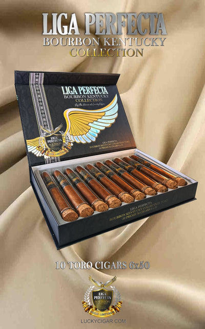 Infused Cigars: Liga Perfecta Kentucky bourbon Double Grande 7.5x50 Box of 10