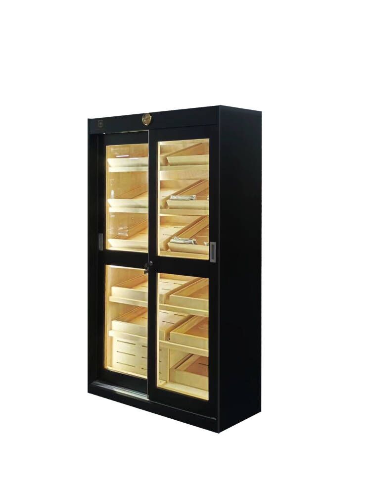 Lucky 2 Door Sliding Doors Cabinet For 4000 Cigars