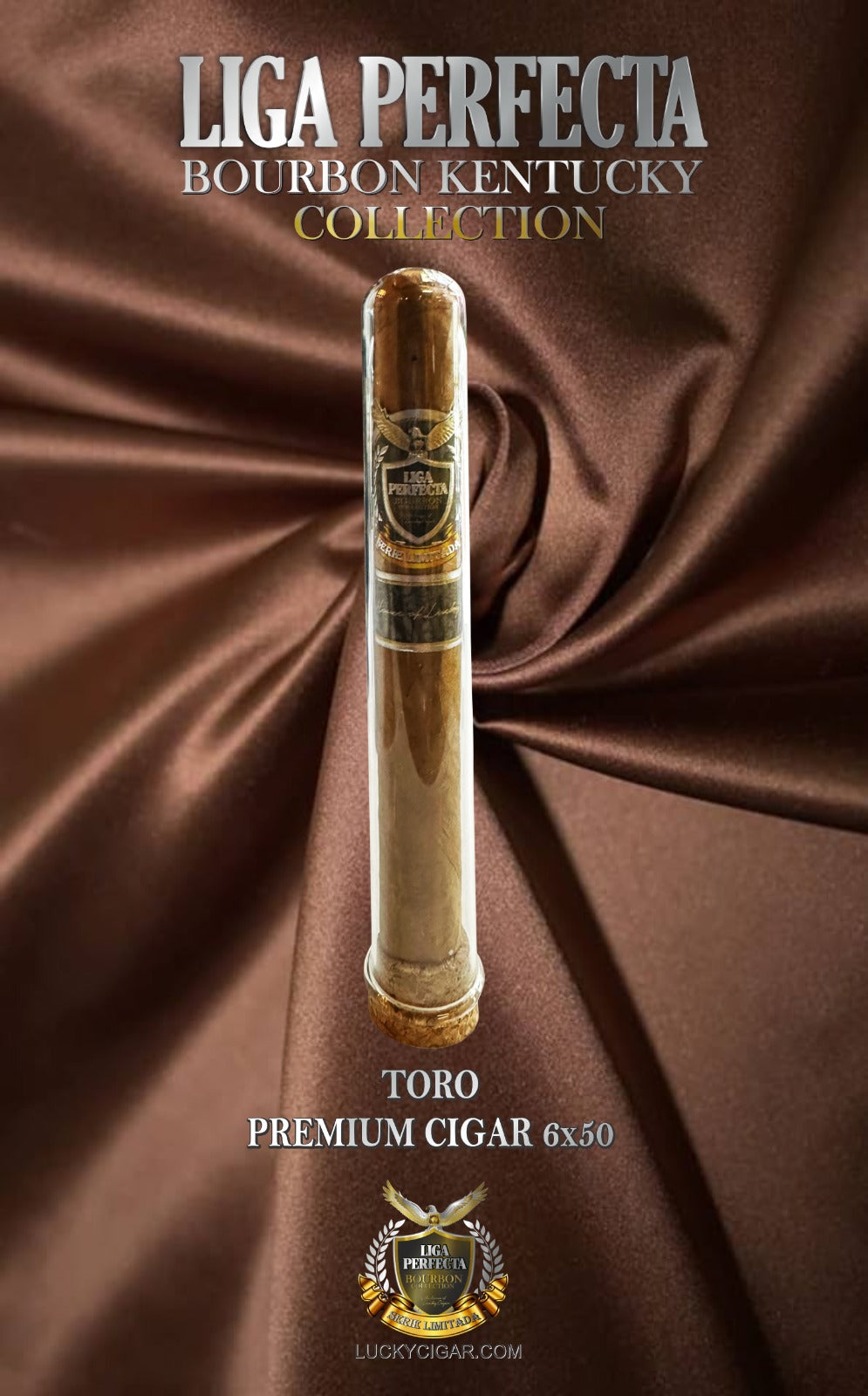 Infused Cigars: Liga Perfecta bourbon Toro 6x50 Glass Tubes Single Cigar