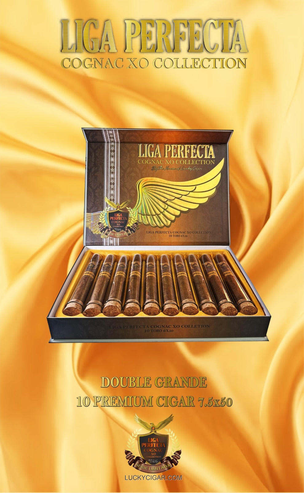 Infused Cigars: Liga Perfecta COGNAC Toro 6x50 Box of 10 Glass Tubes