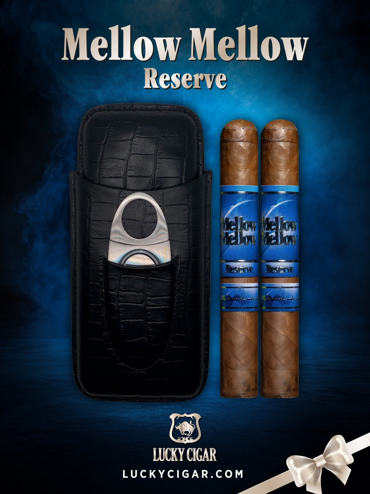Infused Cigars: Mellow Mellow Reserve 5x54 Cigar Set of 2 with Travel Case, Cutter