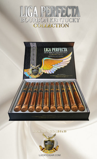 Infused Cigars: Liga Perfecta Kentucky bourbon Toro 6x50 Box of 10 Glass Tubes