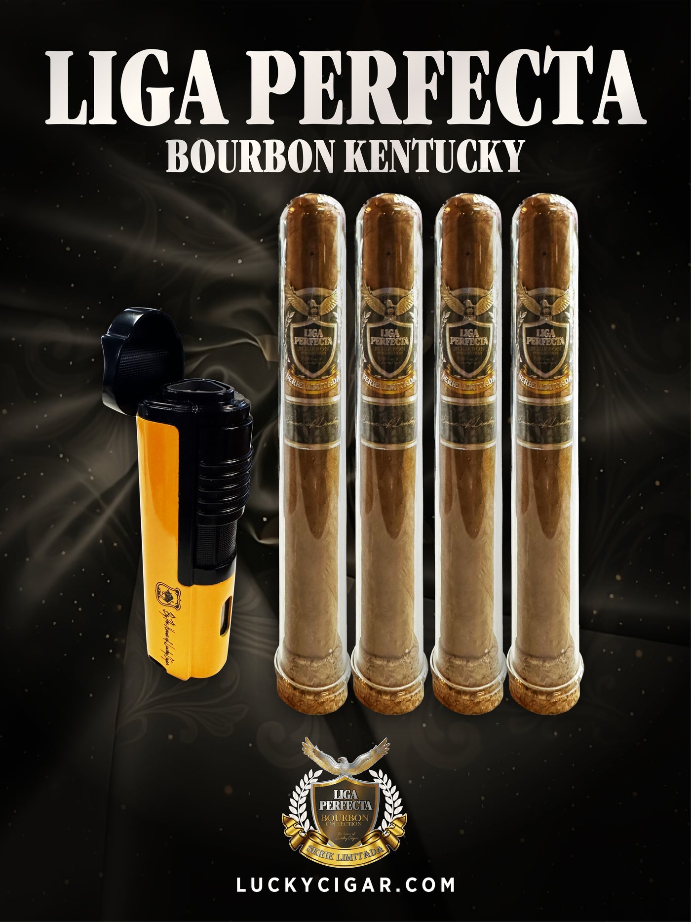 Infused Cigars: Liga Perfecta Bourbon 2 Double Grande, 2 Toro Cigars with 7-Torch