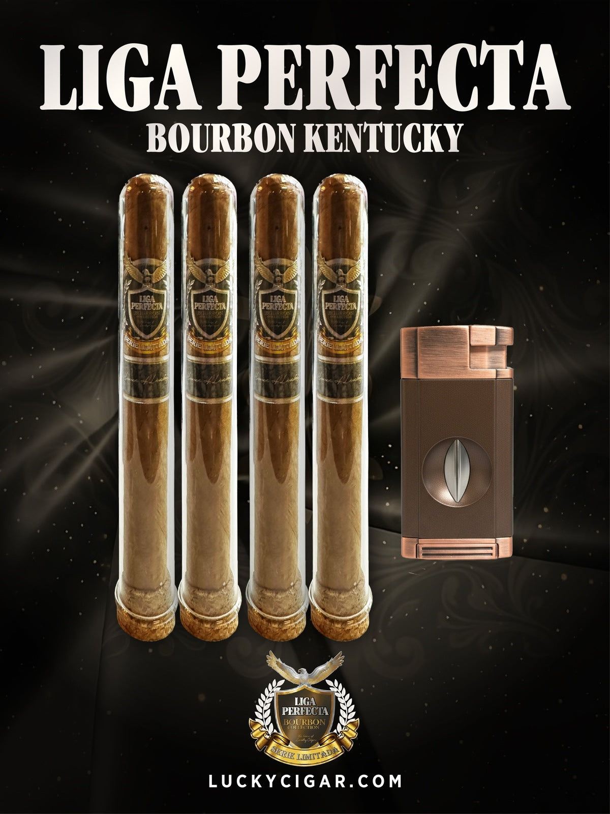 Infused Cigars: Liga Perfecta Bourbon 4 Double Grande Cigars with V Cutter