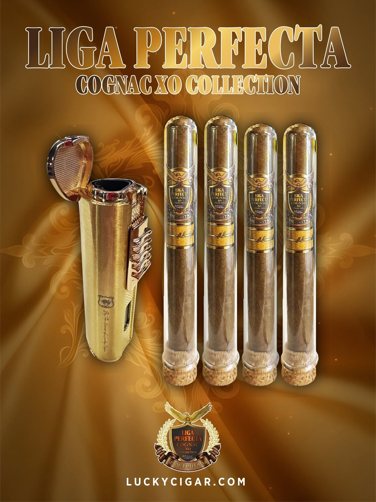 Infused Cigars: Liga Perfecta COGNAC 2 Double Premium, 2 Toro Cigars with Rustyko Torch
