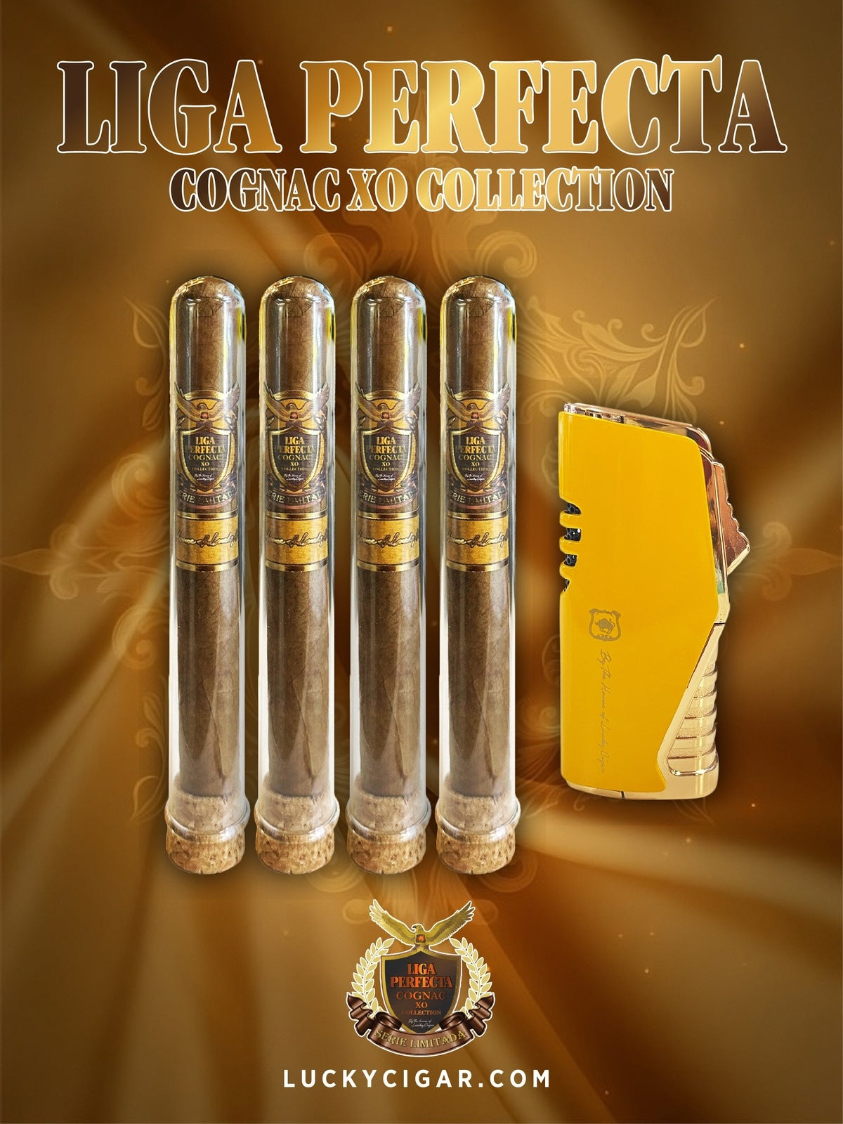 Infused Cigars: Liga Perfecta COGNAC 4 Toro 6x50 Cigars with Torch