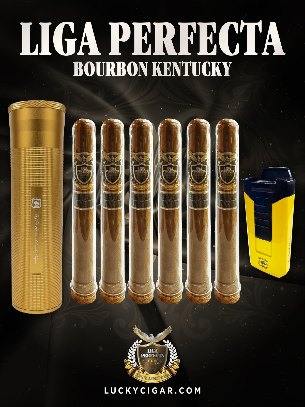 Infused Cigars: Liga Perfecta Bourbon 6 Toro with Humidor, Torch