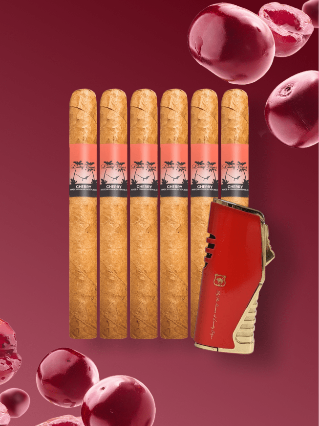 Cherry Cigar Set with Red Torch Lighter – Lucky Cigar