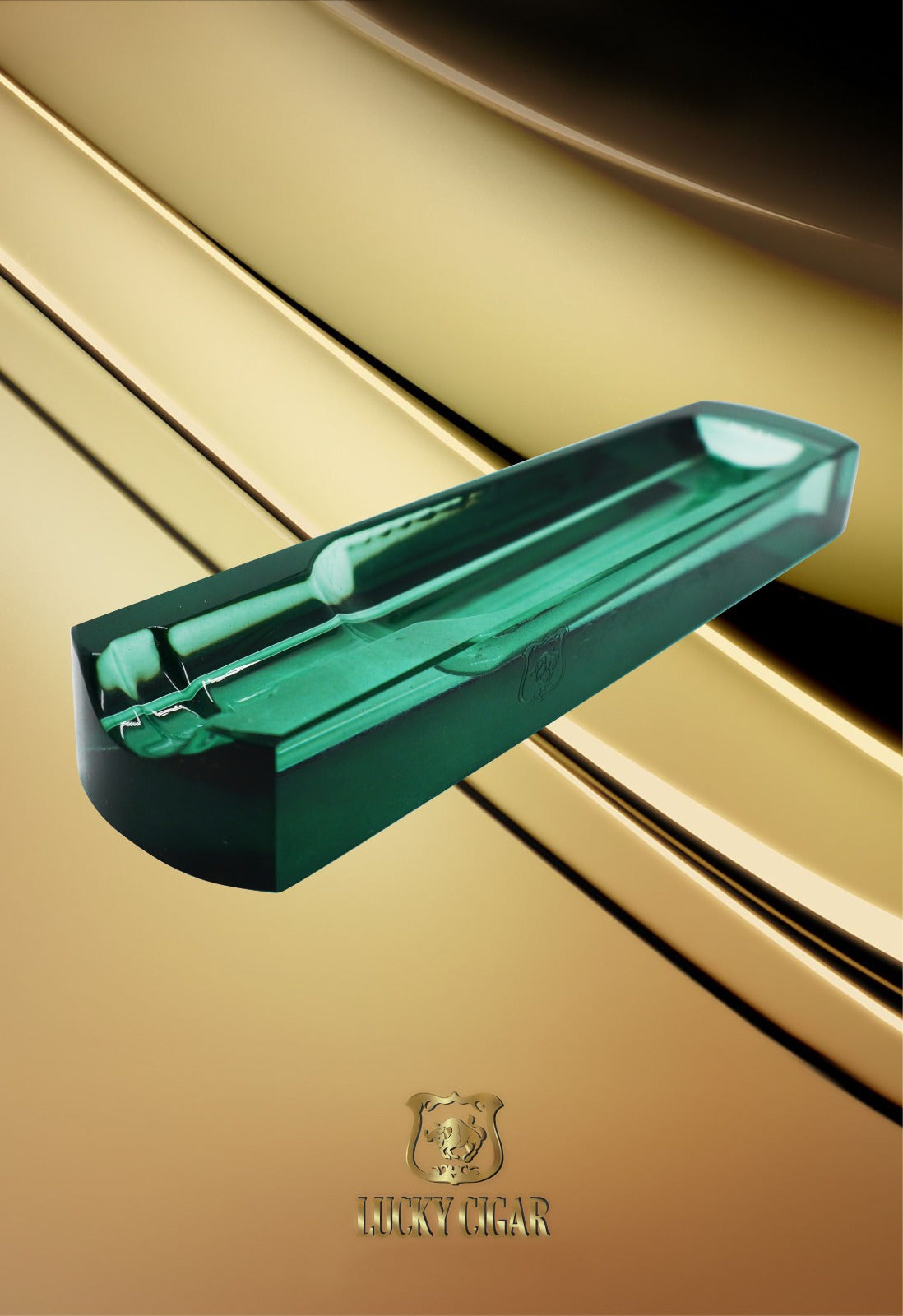 Lucky Solo Green Crystal Ashtray