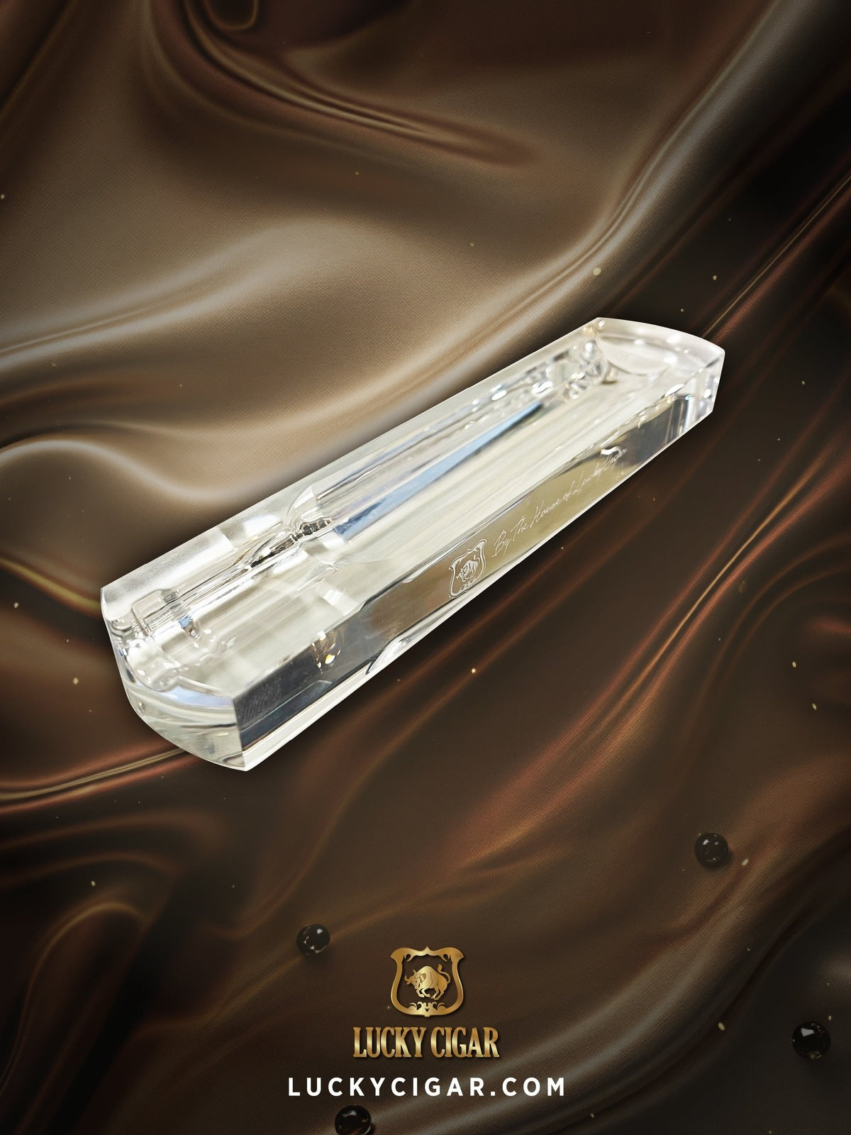 Ashtrays, Cigar Lifestyle Accessories: Lucky Solo Crystal Ashtray