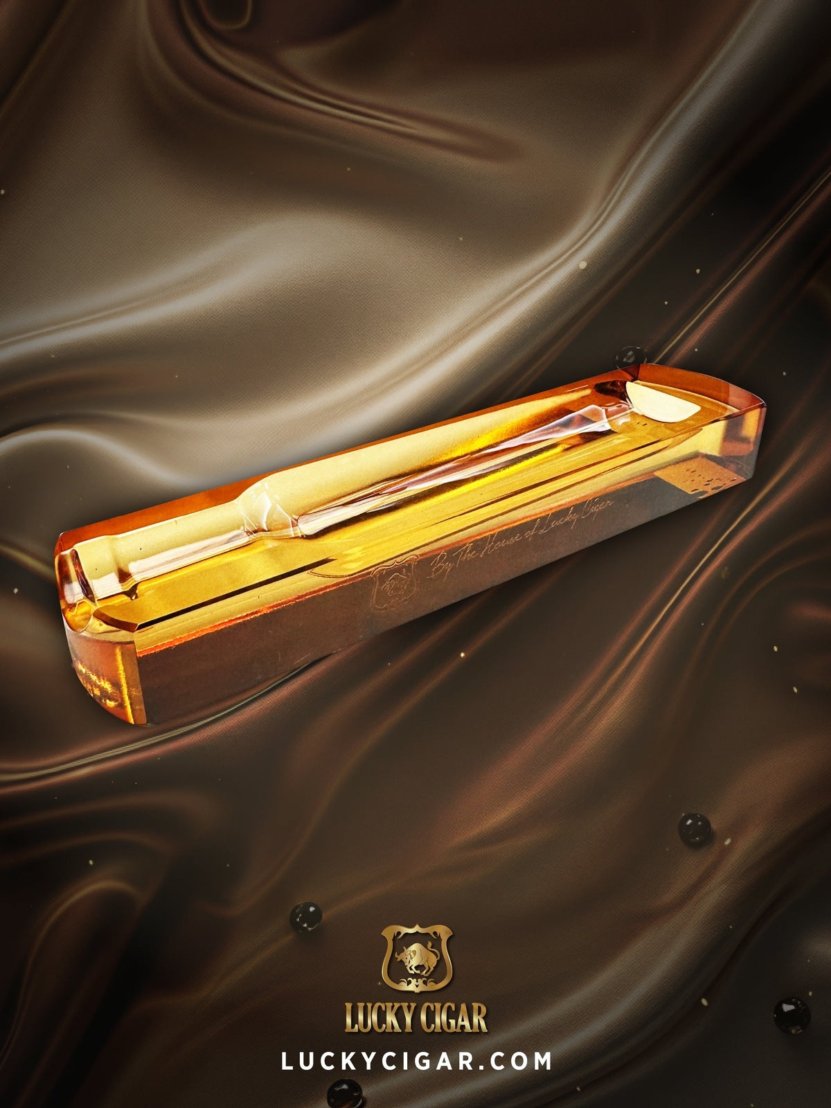 Ashtrays, Cigar Lifestyle Accessories: Lucky Solo Crystal Ashtray