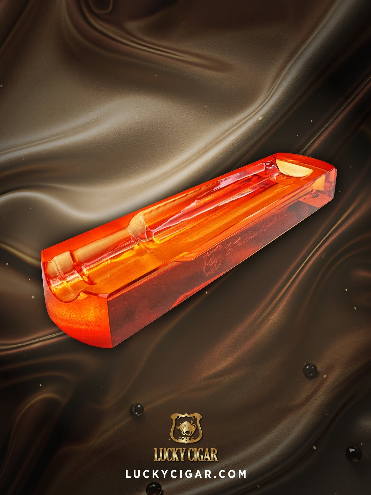 Ashtrays, Cigar Lifestyle Accessories: Lucky Solo Crystal Ashtray