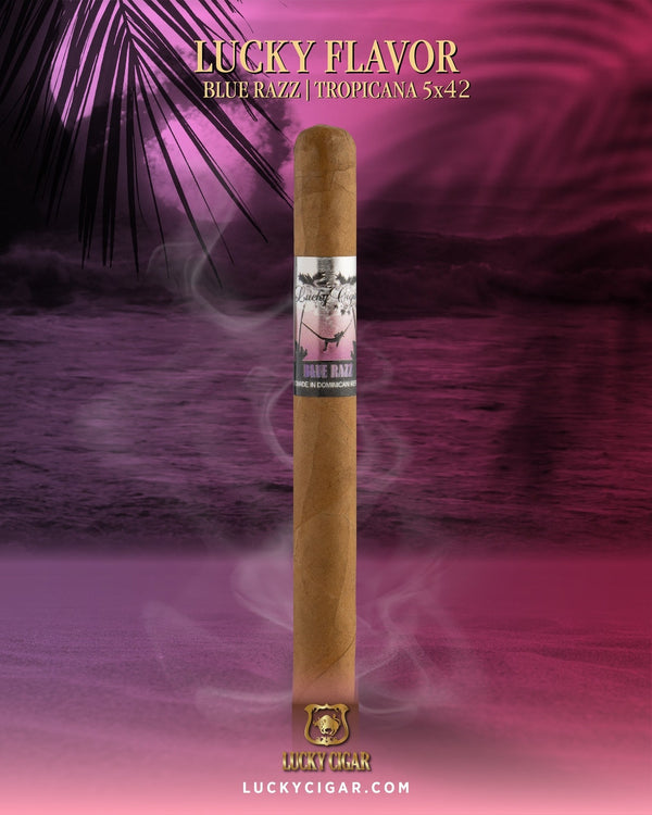 Flavored Cigars: Lucky Flavors Blue Razz Tropicana 5x42 Cigar