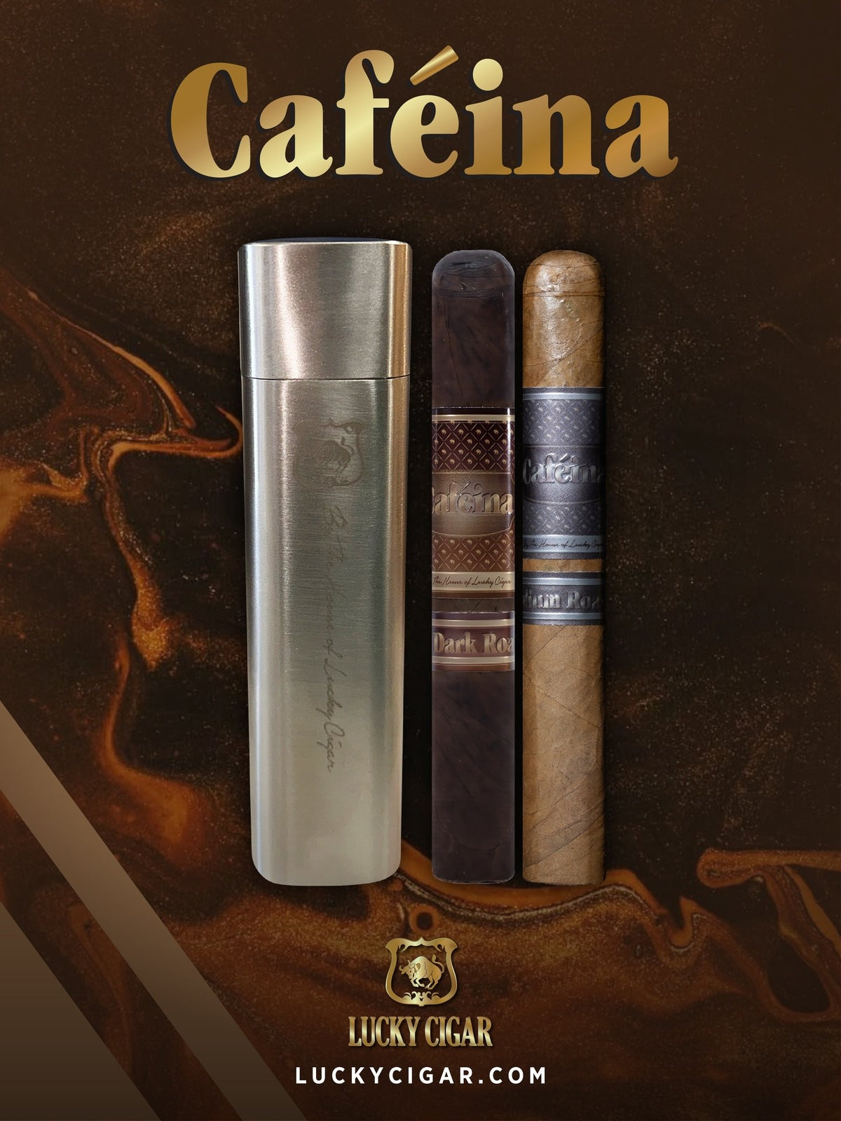 Cigar Lifestyle Accessories: 2 Cafeina Cigars with Travel Humidor