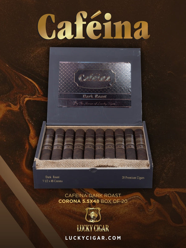 Infused Cigars: Cafeina Dark Roast Corona 5.5x48 Box of 20 Cigars