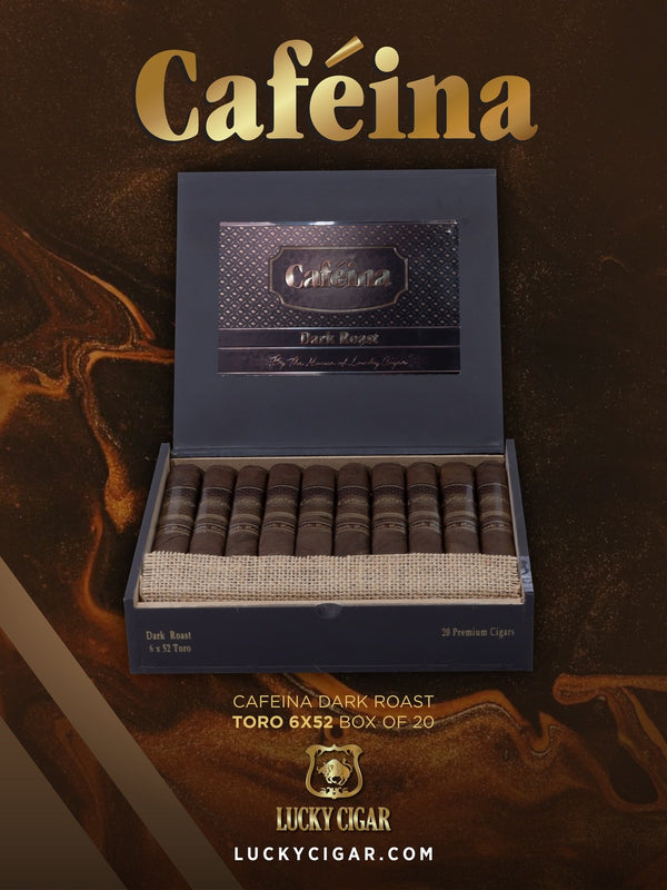 Infused Cigars: Cafeina Dark Roast Toro 6x52 Box of 20 Cigars