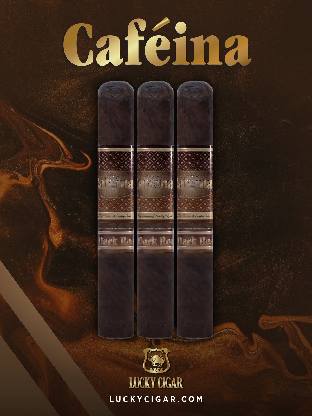 Lucky Cigar Sampler Sets: Set of 3 Cafeina Dark Roast Magnum 5x58 Cigars