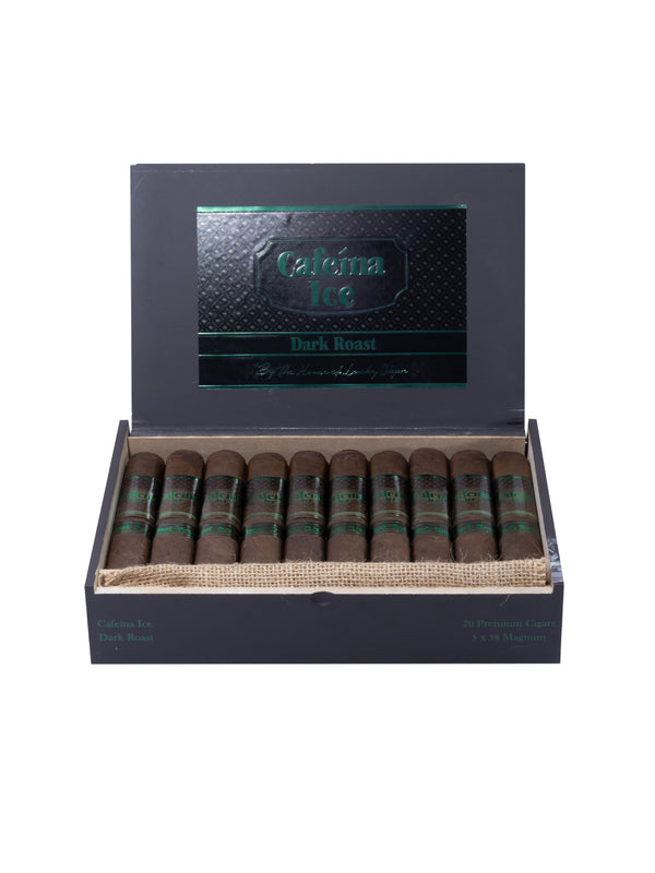 Infused Cigars: Cafeina Ice Dark Roast Magnum 5x58 Cigar Box of 20