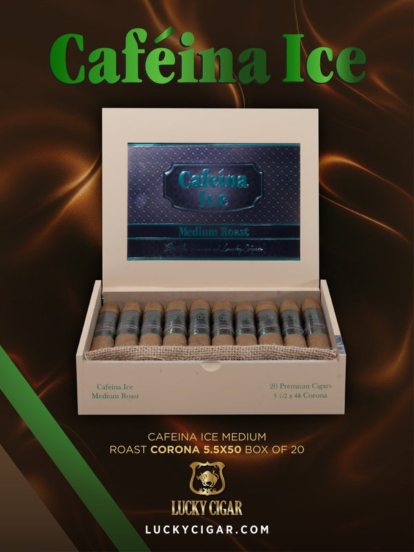 Infused Cigars: Cafeina Ice Medium Roast Corona 5.5x48 Box of 20