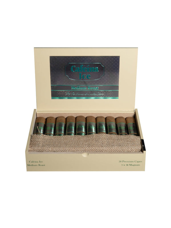Infused Cigars: Cafeina Ice Medium Roast Magnum 5x58 Cigar Box of 20