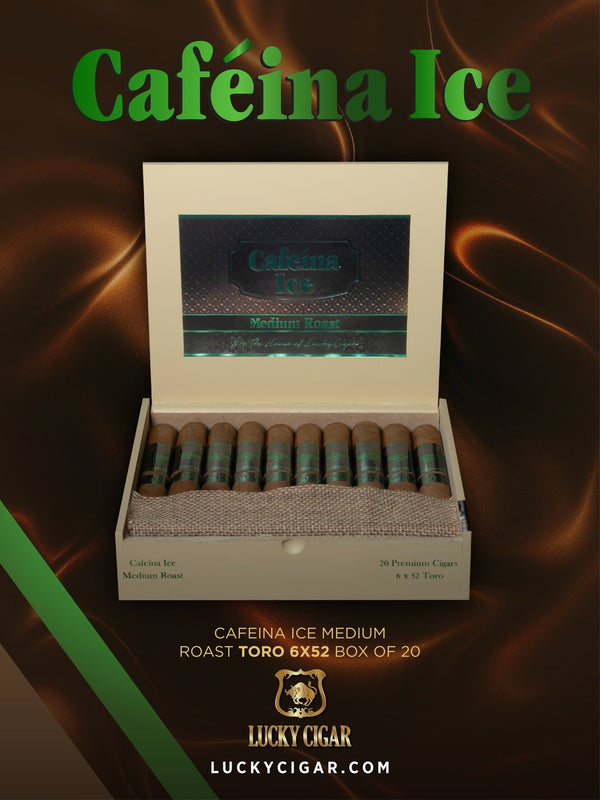 Infused Cigars: Cafeina Ice Medium Roast Toro 6x52 Box of 20 Cigars