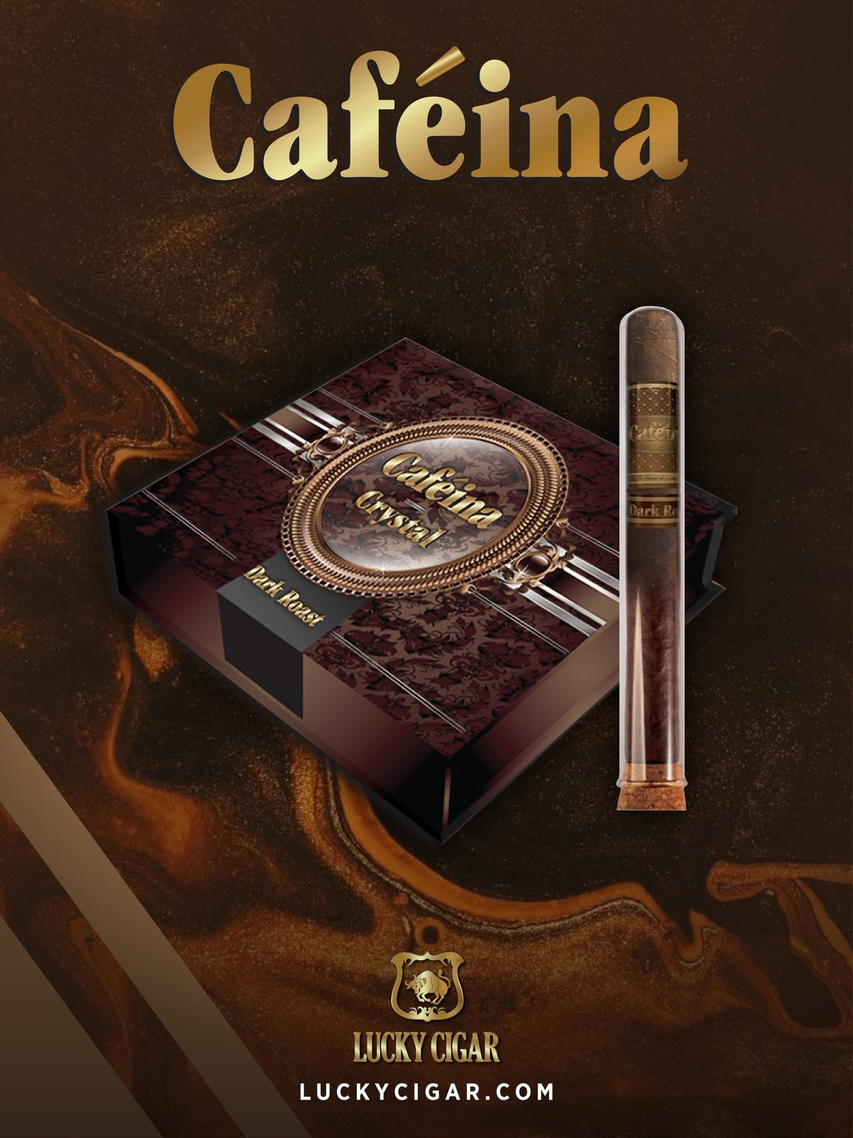 Infused Cigars: Cafeina Dark Roast In Crystal 6x50 Box of 10 Cigars
