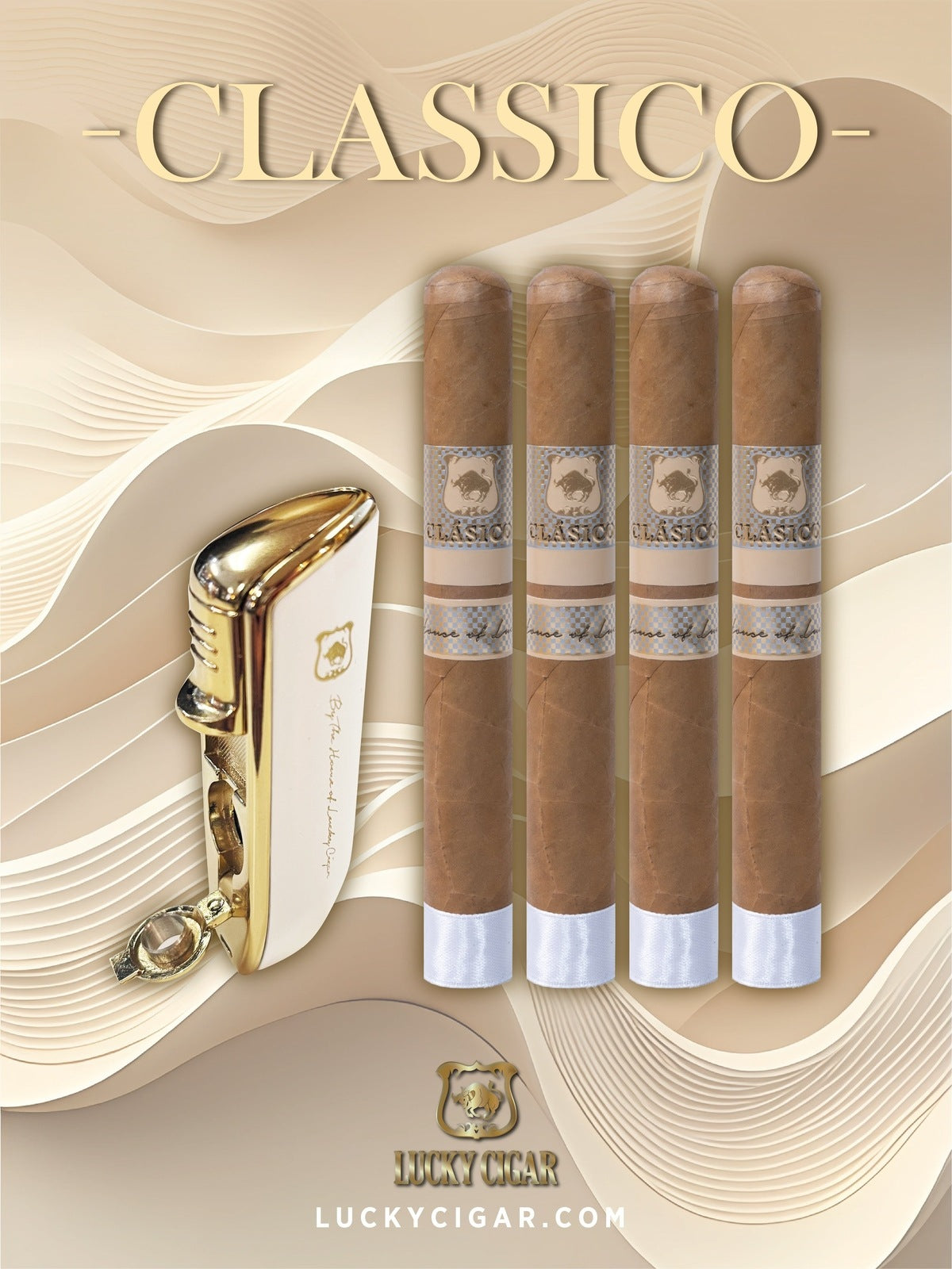 Classic Cigars - Classico by Lucky Cigar: Set of 4 Cigars, Toro with Torch