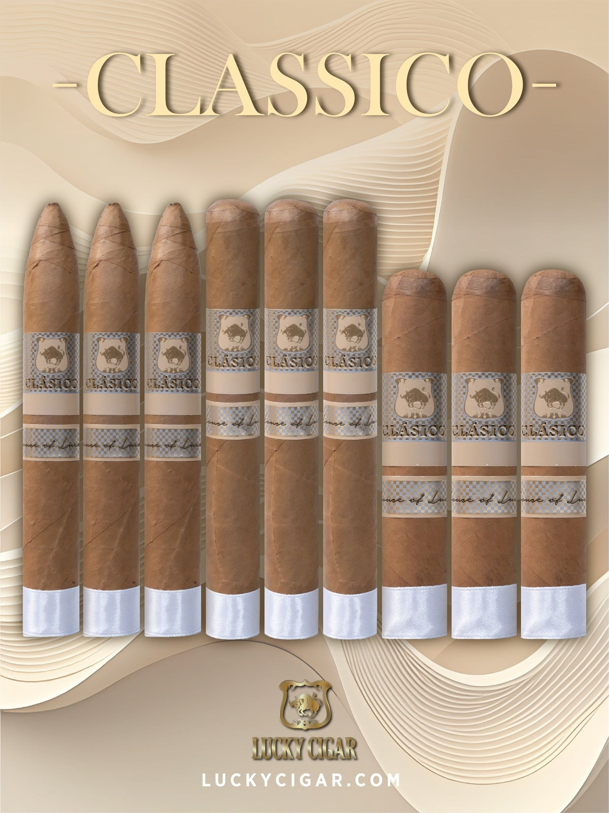 Lucky Cigar Sampler Sets: Set of 11 Classico Cigars, Torpedo, Robusto, Gordo