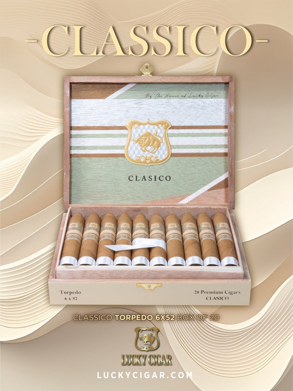 Classic Cigars - Classico by Lucky Cigar: Torpedo 6x52 Box of 20