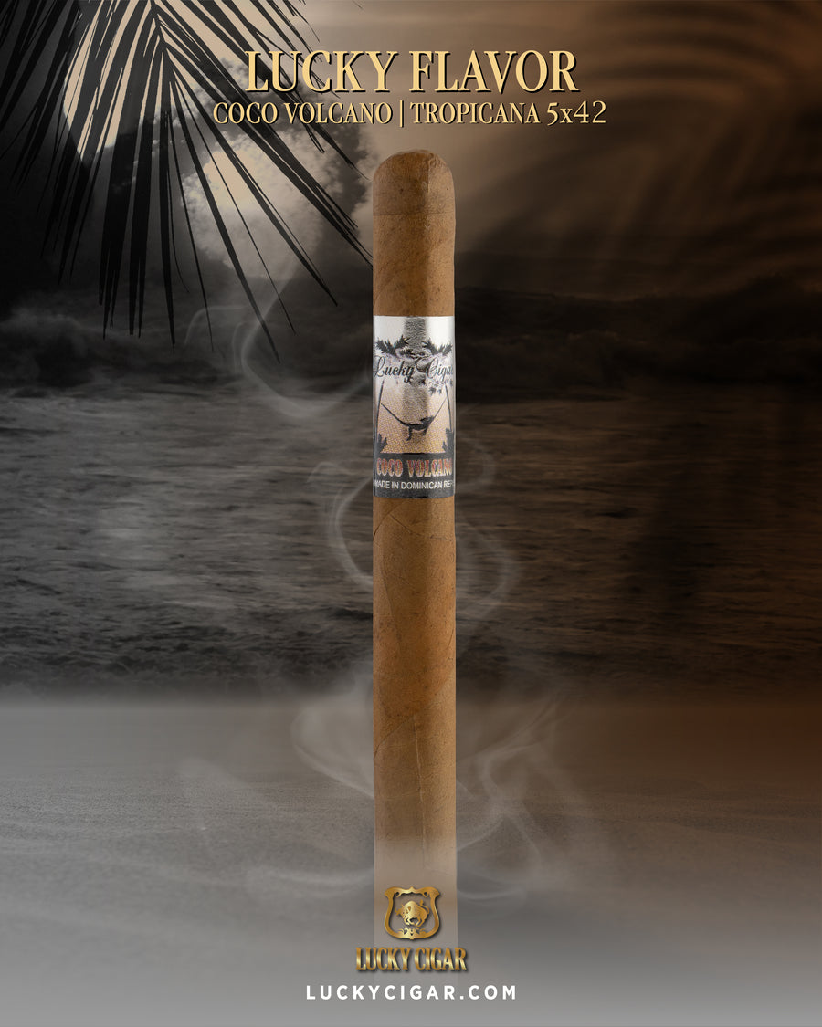 Flavored Cigars: Lucky Flavors Coco Volcano 5x42 Cigar