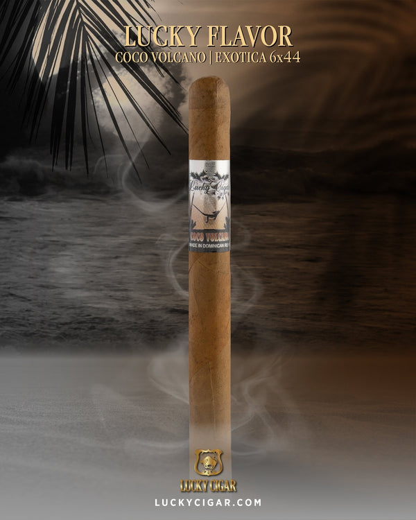 Flavored Cigars: Lucky Flavors Coco Volcano 6x44 Cigar