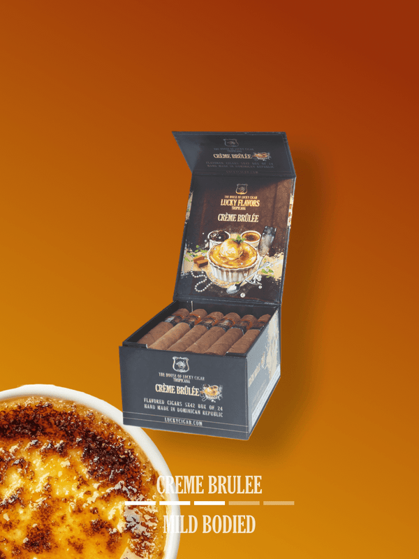 Flavored Cigars: Lucky Flavors Creme Brulee 5x42 Box of 24 Cigars