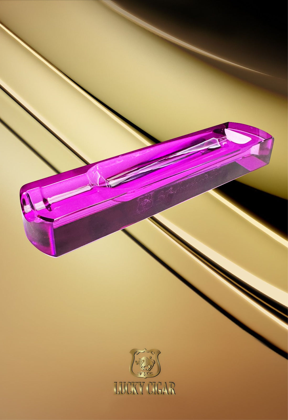 Lucky Solo Pink Crystal Ashtray