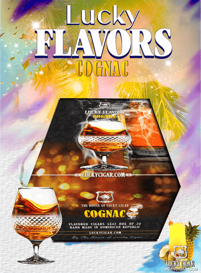 Flavored Cigars: Lucky Flavors Cognac 5X42 Box of 24 Cigars