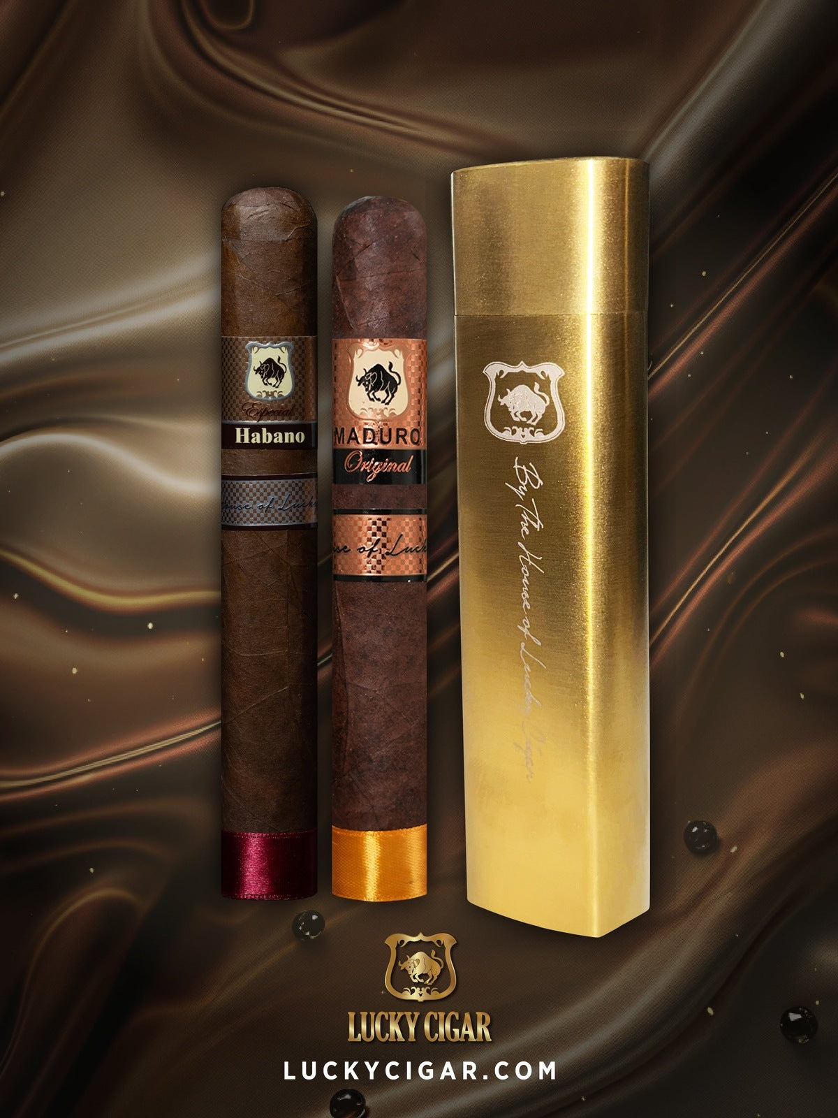 Steel Tube Travel Humidor Double Cigar - Lucky Cigar